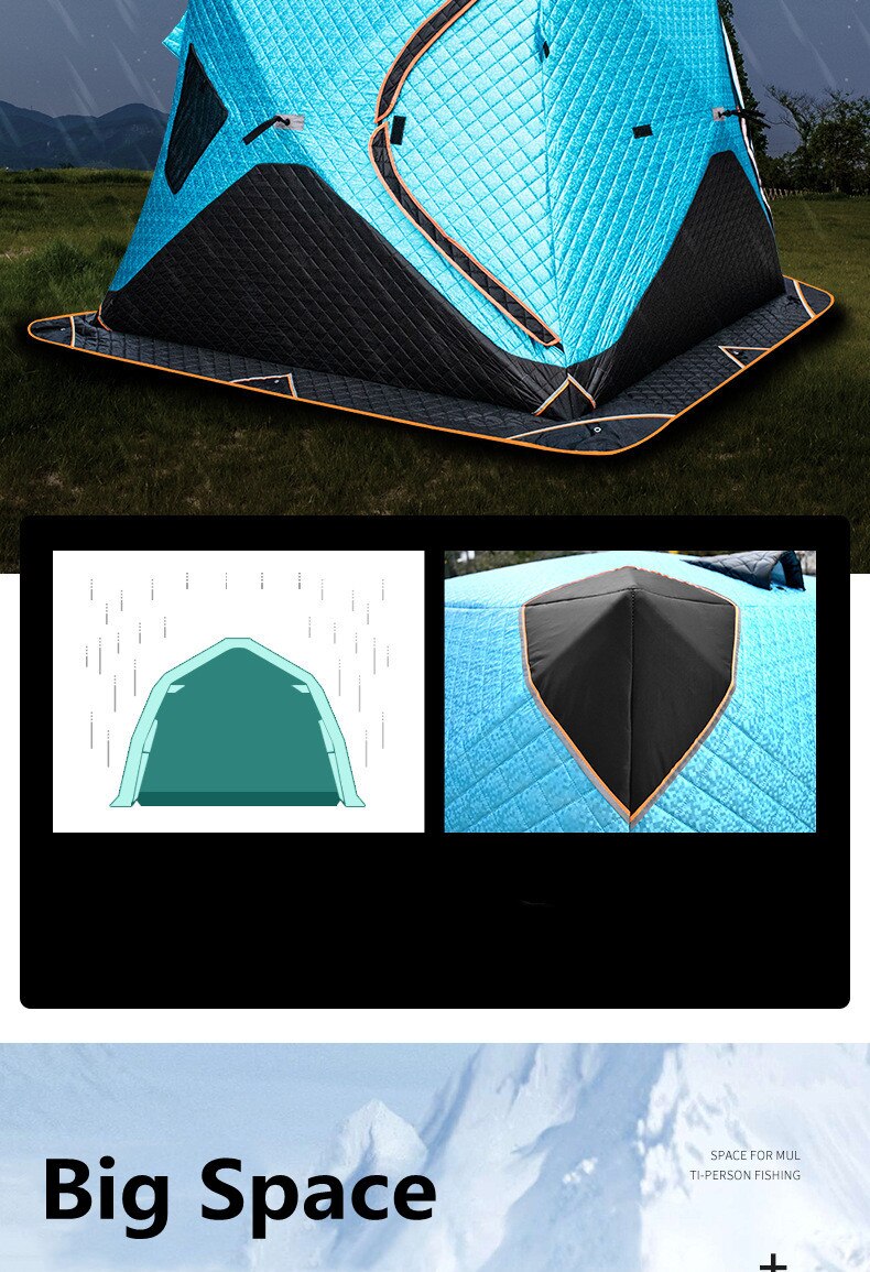 Cheap Goat Tents TENTAGON 4 Layer Thick Cotton Winter Fishing Tent Upgrain Ice Shelter Outdoor Winterized Camping Tent Easy Setup Warm House   